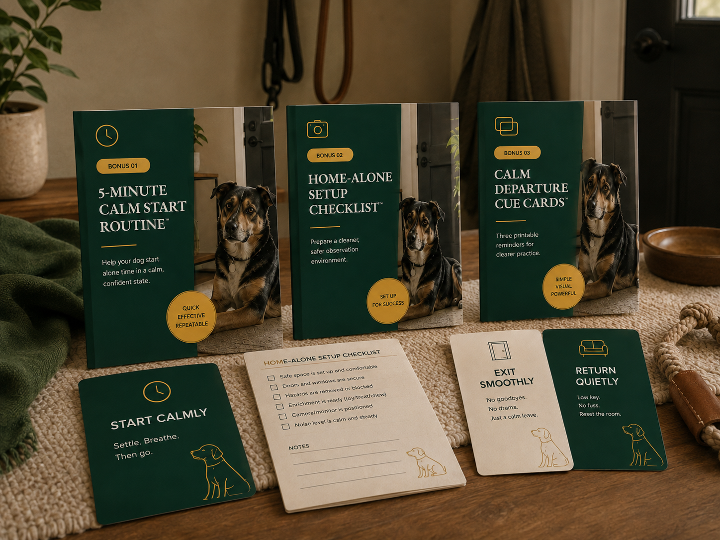 Three included CALM HOME ALONE bonus tools